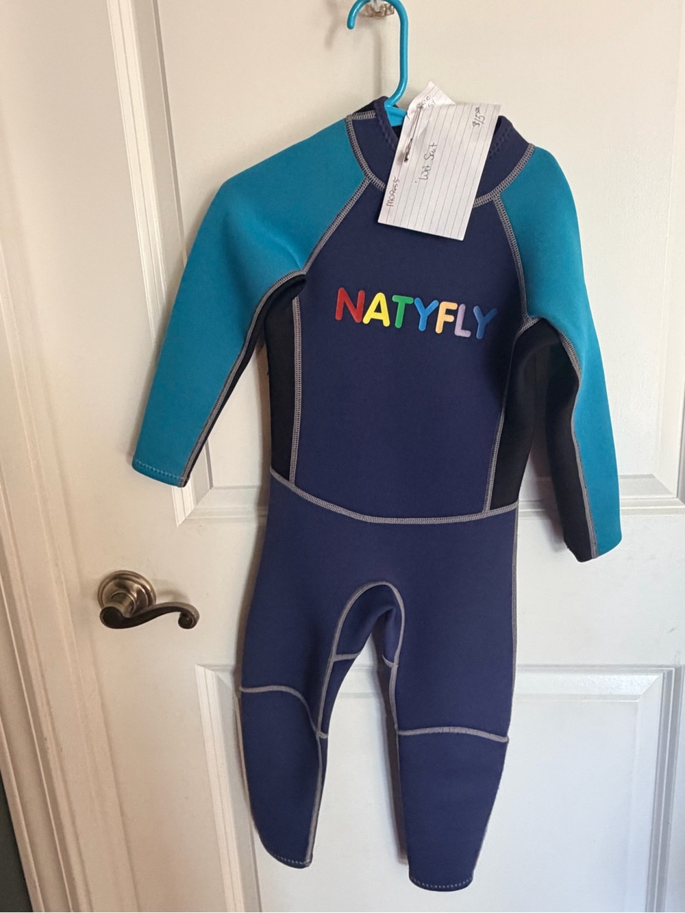 Kids Navy & Teal Neoprene Swim Wetsuit